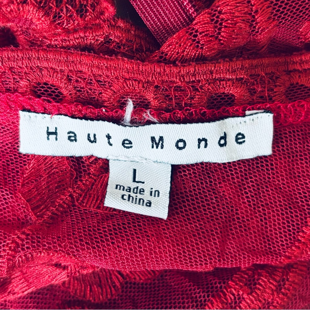 Haute Monde Scarlet Lace Dress | Red | Size L - Picture 7 of 9